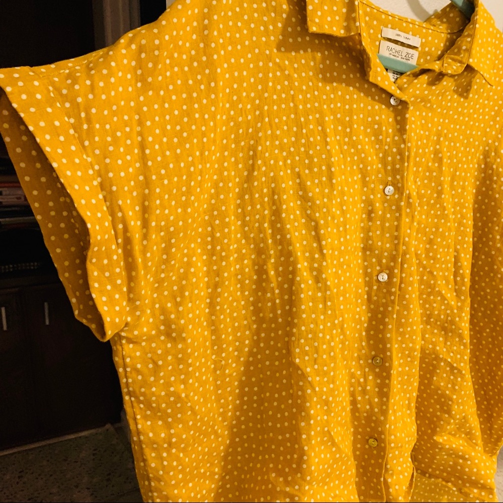 Rachel Zoe Yellow Polka Dot Blouse